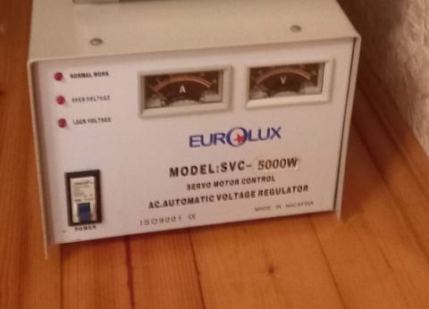 Eurolux SVC-5000W – AC Avtomatik Gərginlik Tənzimləyicisi - Tip — Fərahim