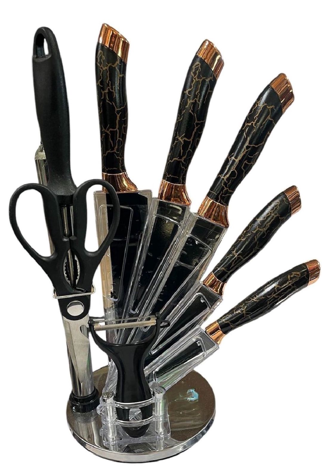Mətbəx bıçaqları dəsti 3378, metal, qara, 9 əd — Mallar, Bakı (2)
