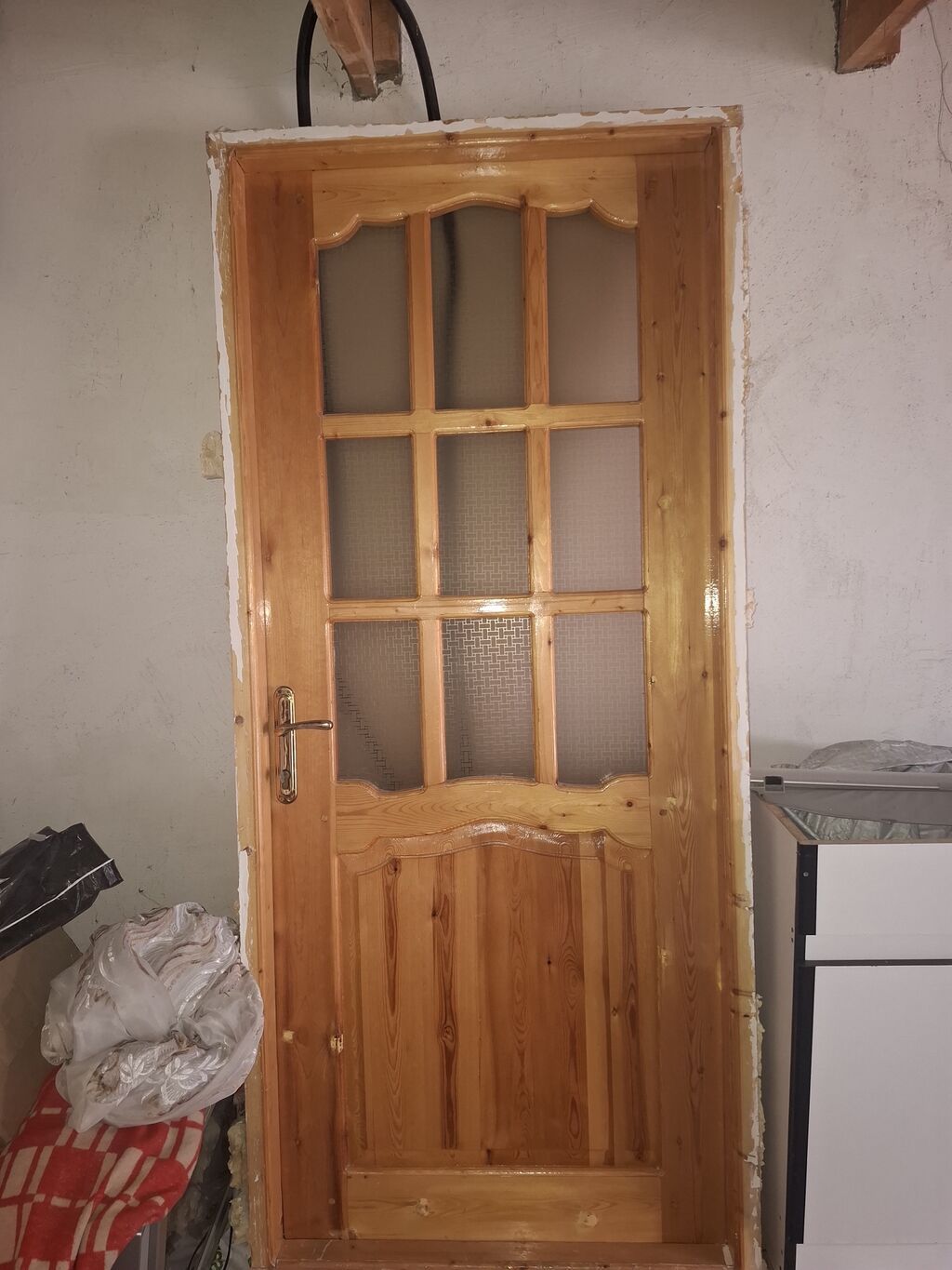Taxta interyer qapısı – şüşəli, komplekt 1 Qapı 60 Azn — Pəncərələr, qapılar, balkonlar, Digah (3)