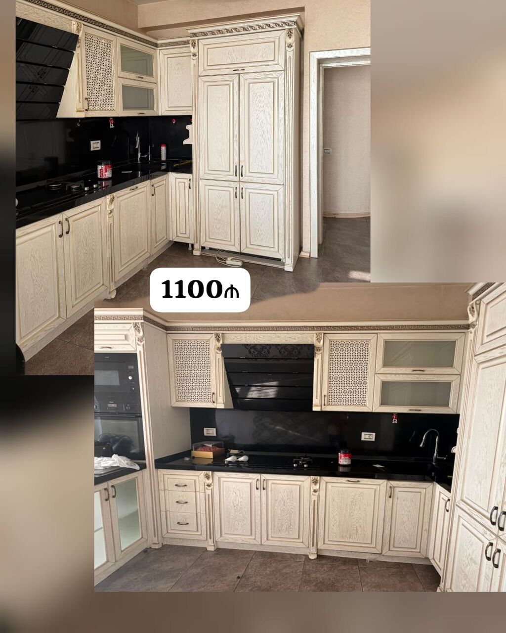 Məhsul: Klassik üslubda şpon üzlü mətbəx mebeli Qiymət: 1100₼ Ölçü — Mətbəx mobilyası, Bakı