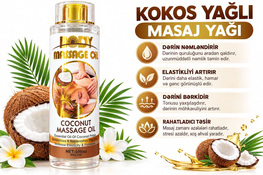 Masaj yağı Coconut, 500 ml — Mallar, Bakı