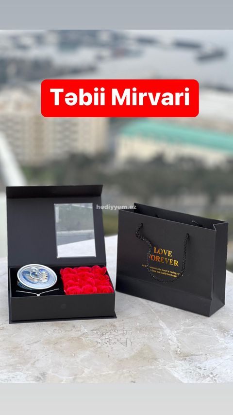 Mirvari Boyunbagili Qoxulu Qırmızı Gül Qutusu №j01 — Колье и цепочки