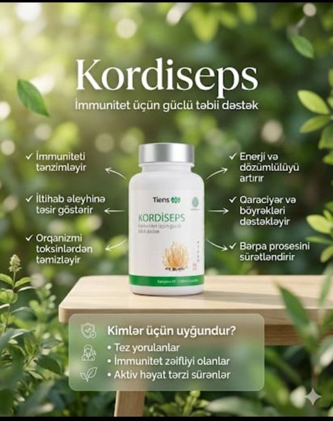 Kordiseps – immunitet üçün güclü təbii dəstək Məhsul: Tiens Kordiseps — Bakı