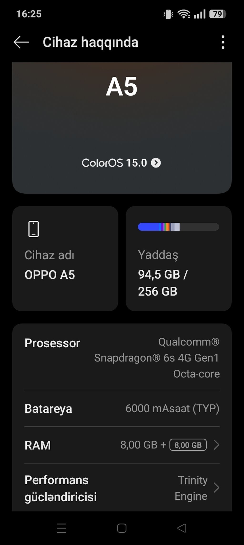 Oppo A5, 256 GB, rəng - Gümüşü, İki sim kartlı — OPPO, Digah (3)