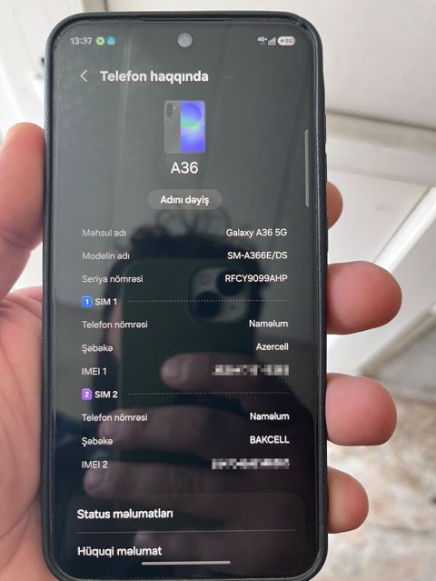 Samsung Galaxy A36 5G, rəng - Qara, İki sim kartlı — Bakı