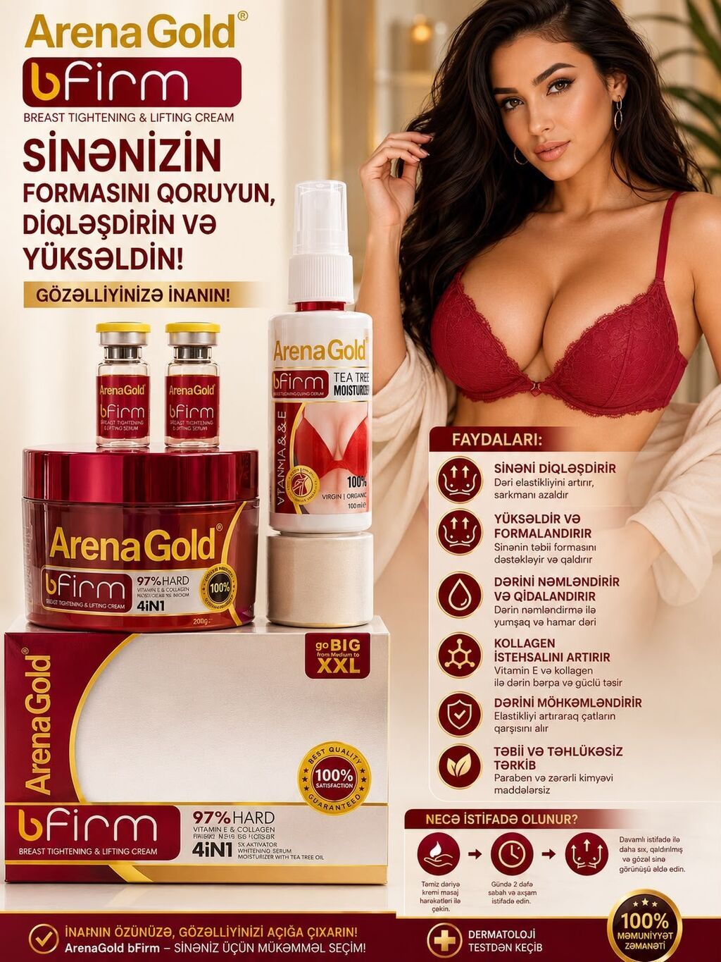 ArenaGold bFirm & Hip Up – bədən formalaşdırıcı krem və serumlar — Kosmetik və parfüm dəstləri, Bakı (2)