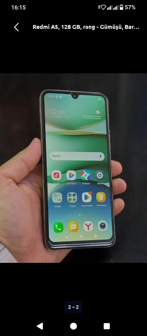 Redmi A5, 128 GB, rəng - Gümüşü, Barmaq izi — Şəmkir