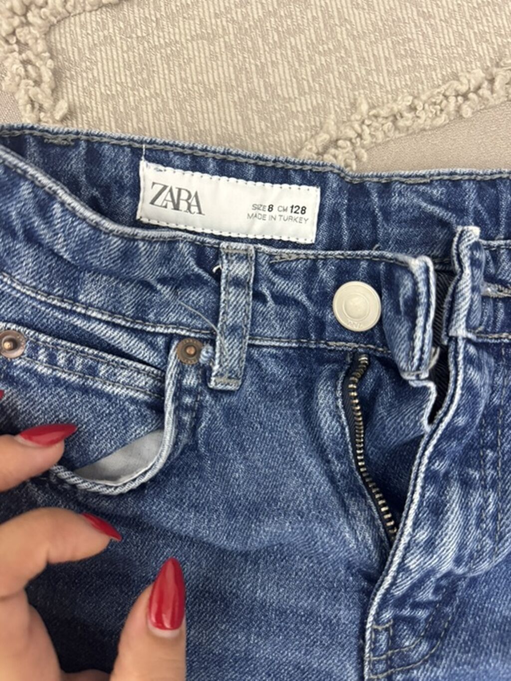 Zara uşaq cins şalvarı - Model: düz kəsimli, klasik 5 ciblə - Rəng — Uşaq geyimi, Masazır (3)