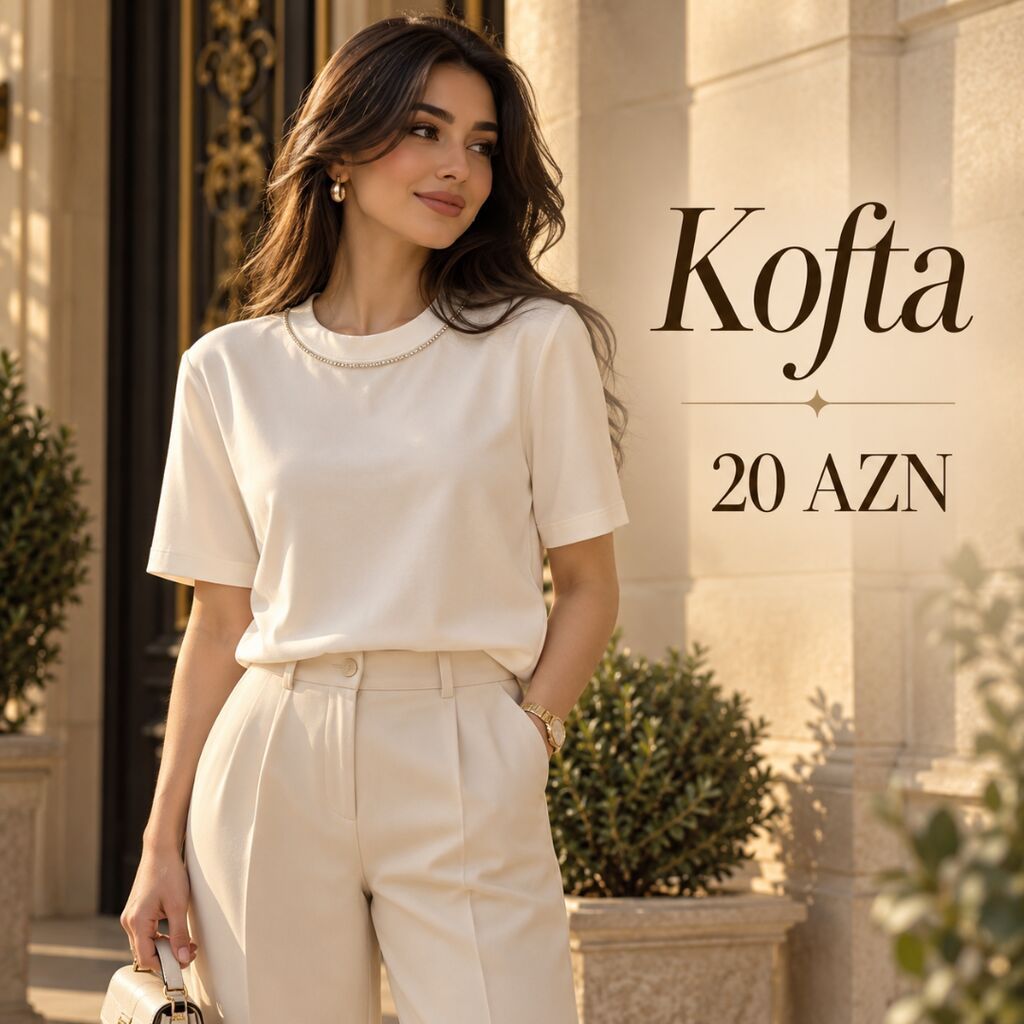 Kofta – 20 AZN - Rəng: krem/ivory ton - Dizayn: dairəvi yaxa, zərif — Köynək, Bakı