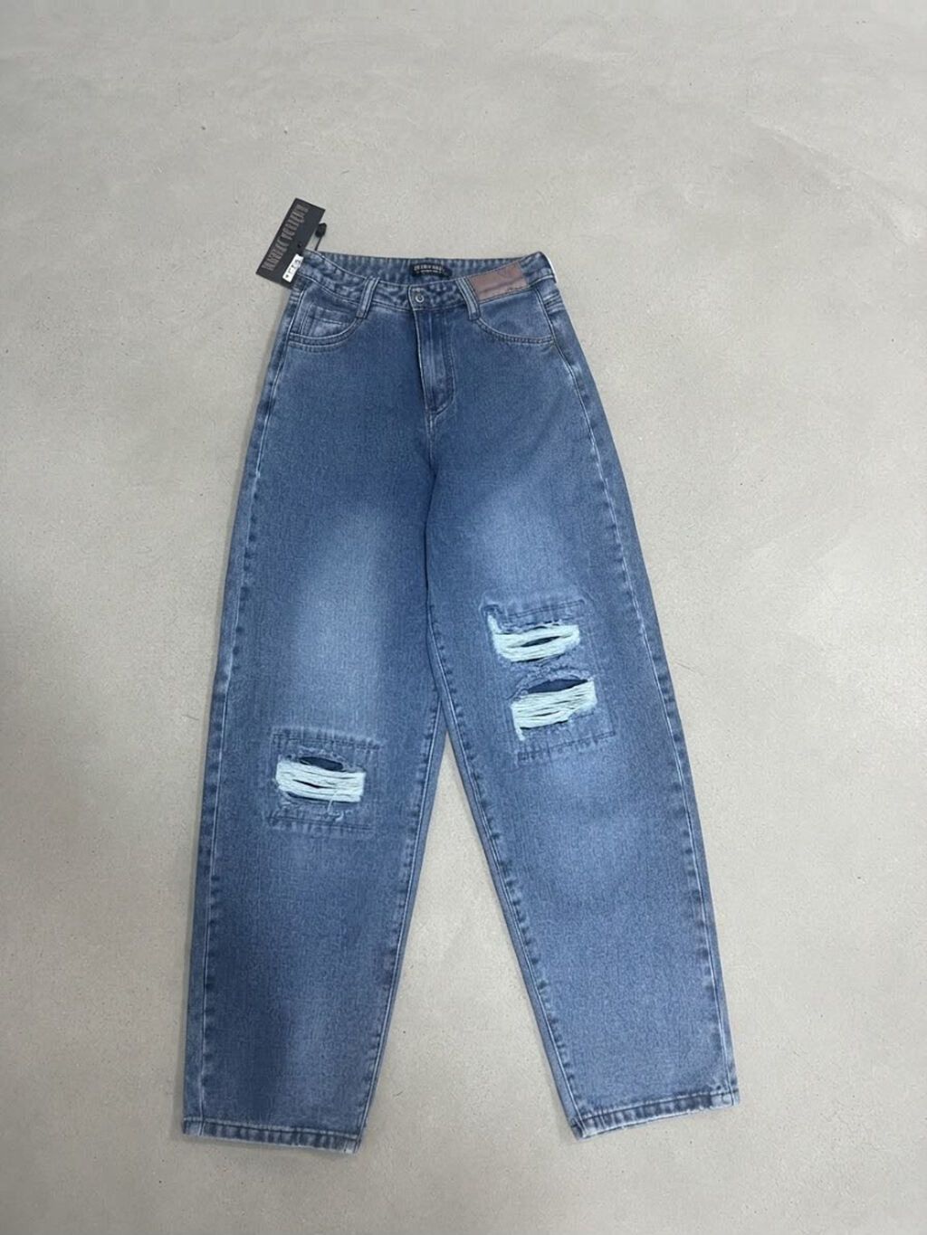 Qadın üçün cins şalvar – mavi denim - Kəsim: rahat/straight fit — Jinslər, Bakı