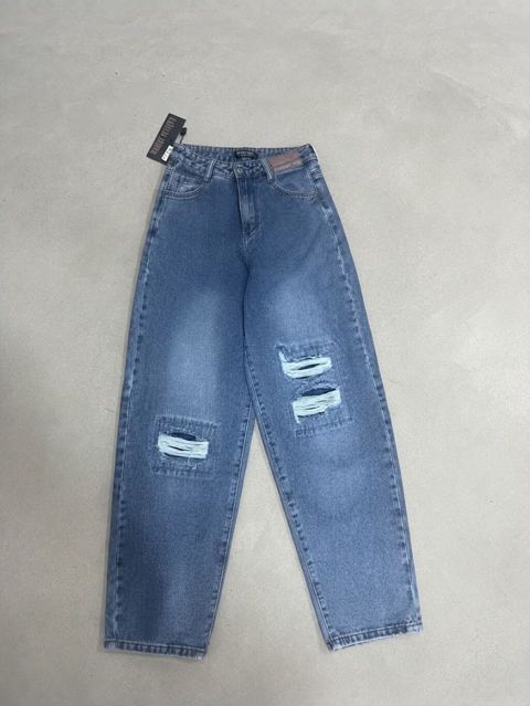 Qadın üçün cins şalvar – mavi denim - Kəsim: rahat/straight fit — Ucuzdan ucuz