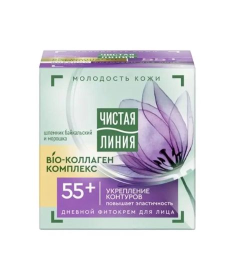 Üz üçün gündüz fito-kremi Чистая Линия 55+ Шлемник и морошка, 45 ml — Bakı