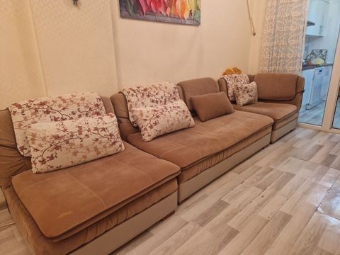Künc tipli modullu divan dəsti - Rəng: karamelli/qəhvəyi tonlarda — Bakı
