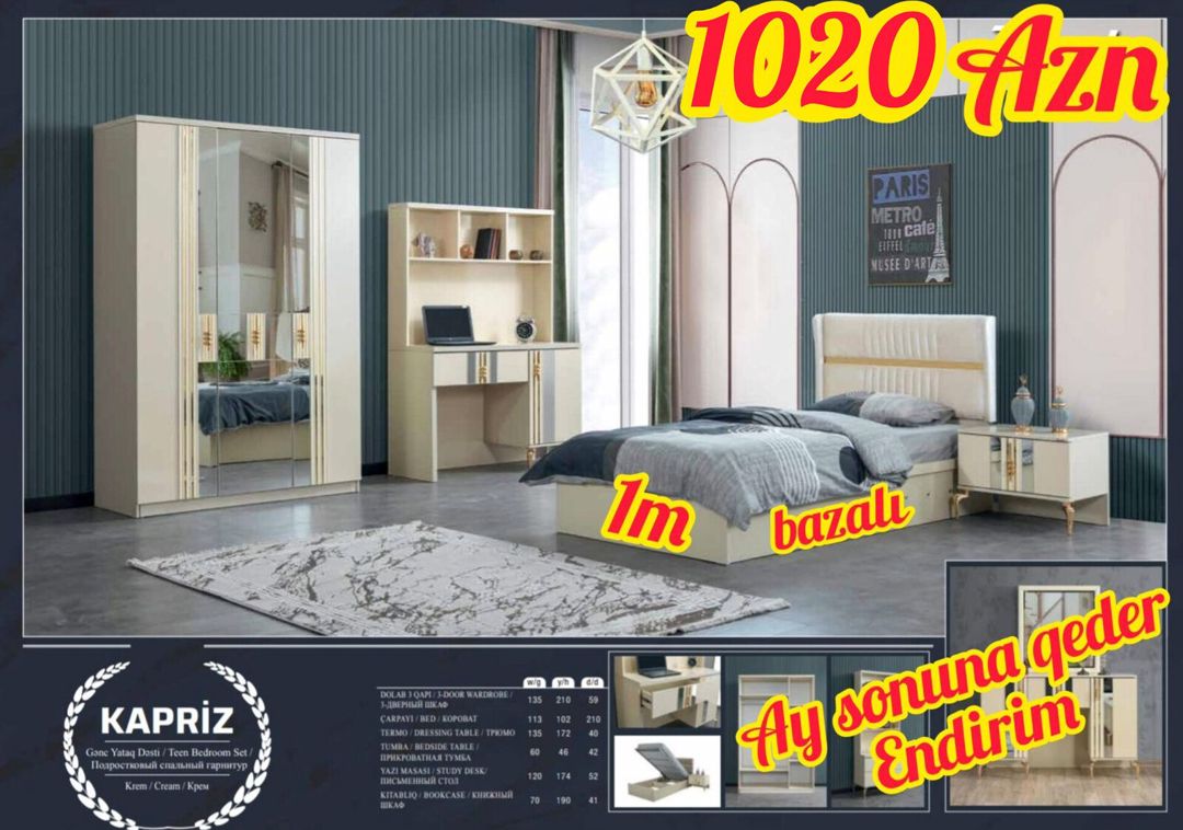 Gənc yataq otağı mebeli — Mebel, Bakı (9)