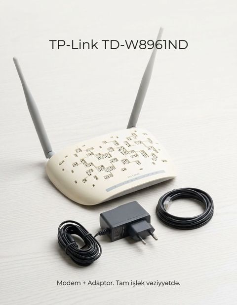 TP-Link TD-W8961ND Wi-Fi Modem Router (İdeal vəziyyətdə) Qiymət: 12 — Digah