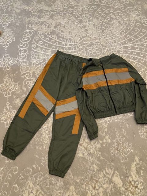 İdman dəsti – jaket və şalvar - Rəng: zeytun-yaşıl, xardal və boz — Digah