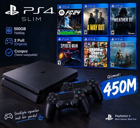 PlayStation 4 Slim 500 GB — Bakı