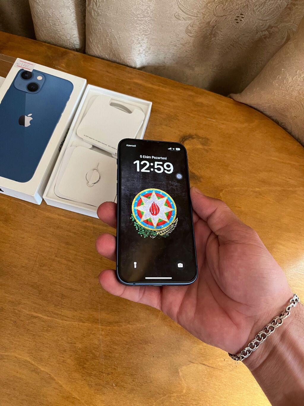 IPhone 13 mini, 128 GB, Blue Titanium, Face ID, Sənədlərlə — Apple iPhone, Bakı (7)