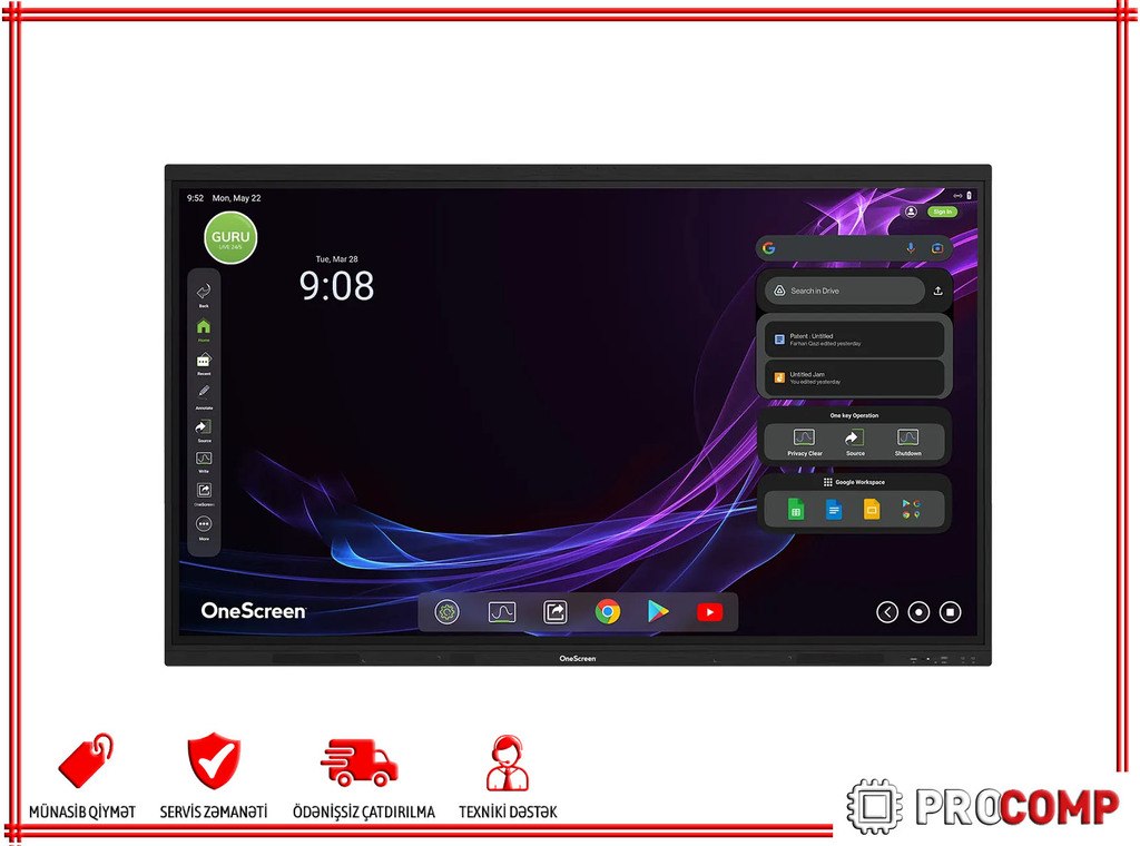 Interaktiv lövhə "OneScreen T7-65 OS-T7-65" — Kompüterlər və noutbuklar, Bakı