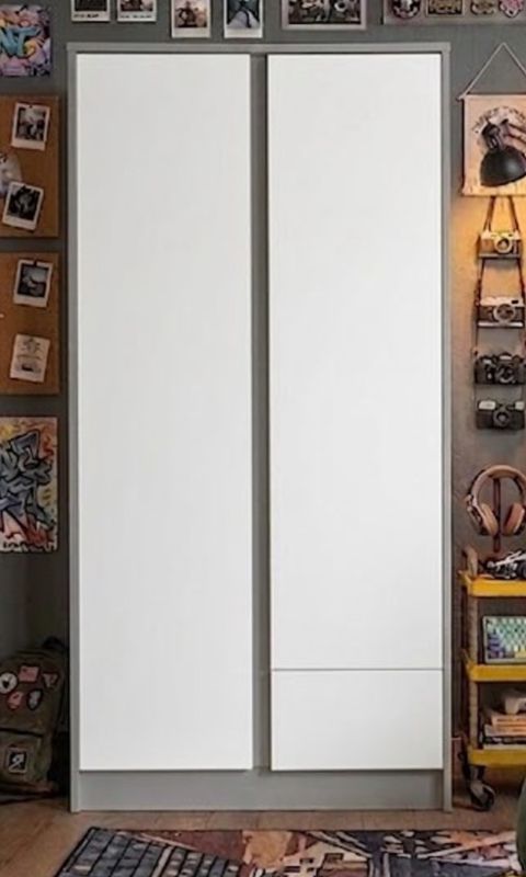 Döşəməüstü dolab, Laminat, Boz/Ağ, 180x75x50 sm — Bakı