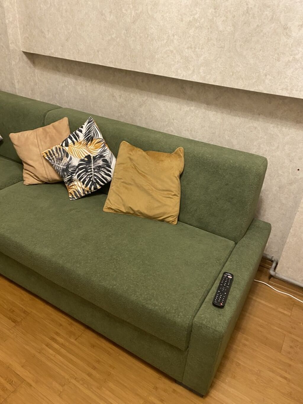 Yaşıl rəngli L formalı künc divan - Müasir minimal dizayn, düz — Divanlər, Bakı (5)