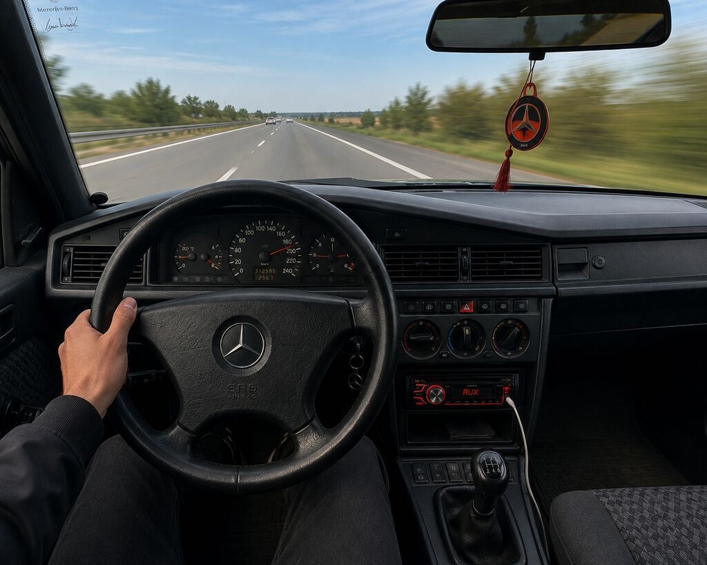 Mercedes-Benz W201 (190) sedan - Gövdə: 4 qapılı sedan, qara rəng 90-BU-172 — Avtomobillər, Göytəpə (2)