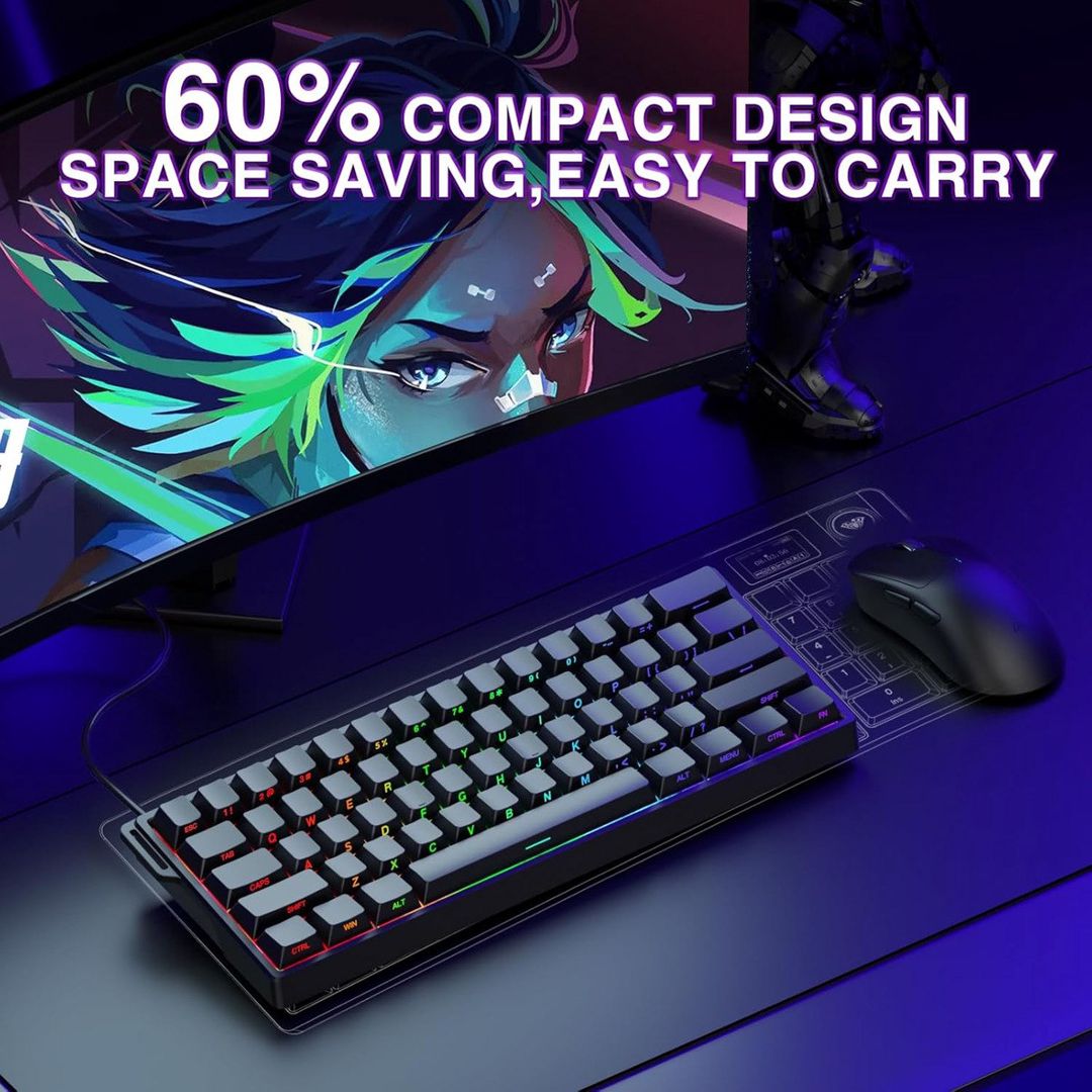 Magnetic klaviatura Aula WIN60HE Black 60% — Periferik cihazlar, Bakı (3)