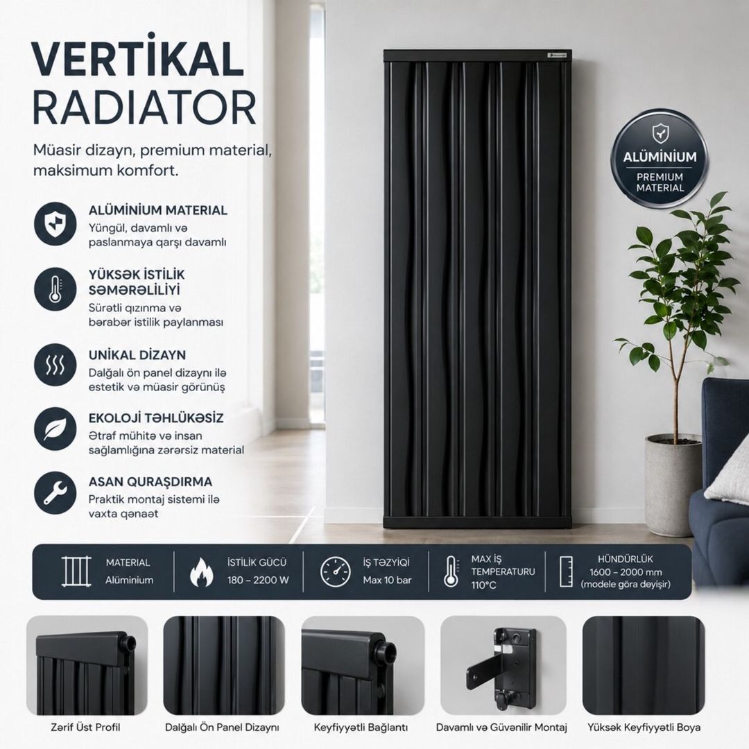 Vertikal radiatorlar — Təmir və inşaat, Bakı (5)