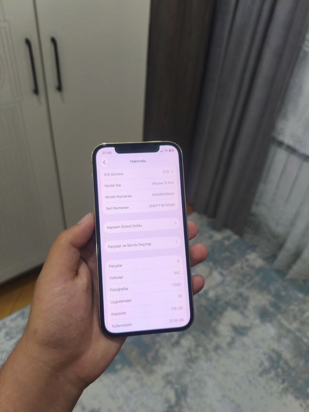 IPhone 12 Pro, 128 GB, Matte Gold, Zəmanət, Simsiz şarj, Face ID — Apple iPhone, Digah (9)