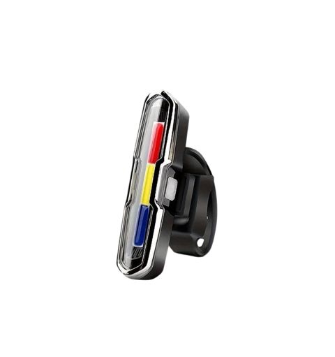 Velosiped üçün arxa fənər Velosport 83, göy/ağ/qırmızı, USB doldurulma, litium batareya — Bakı