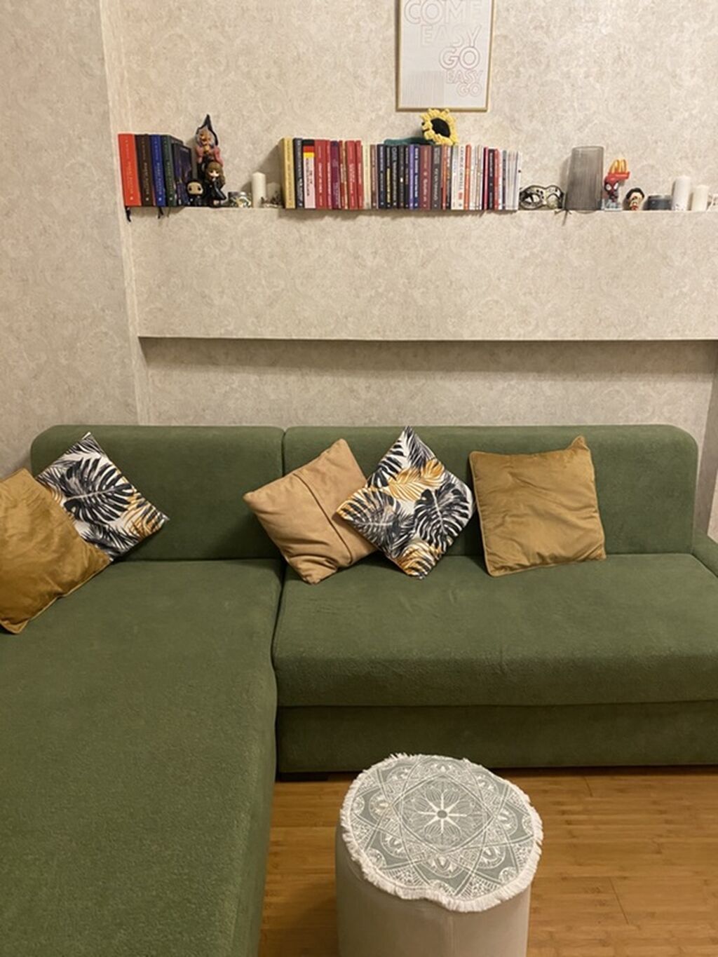 Yaşıl rəngli L formalı künc divan - Müasir minimal dizayn, düz — Divanlər, Bakı (2)