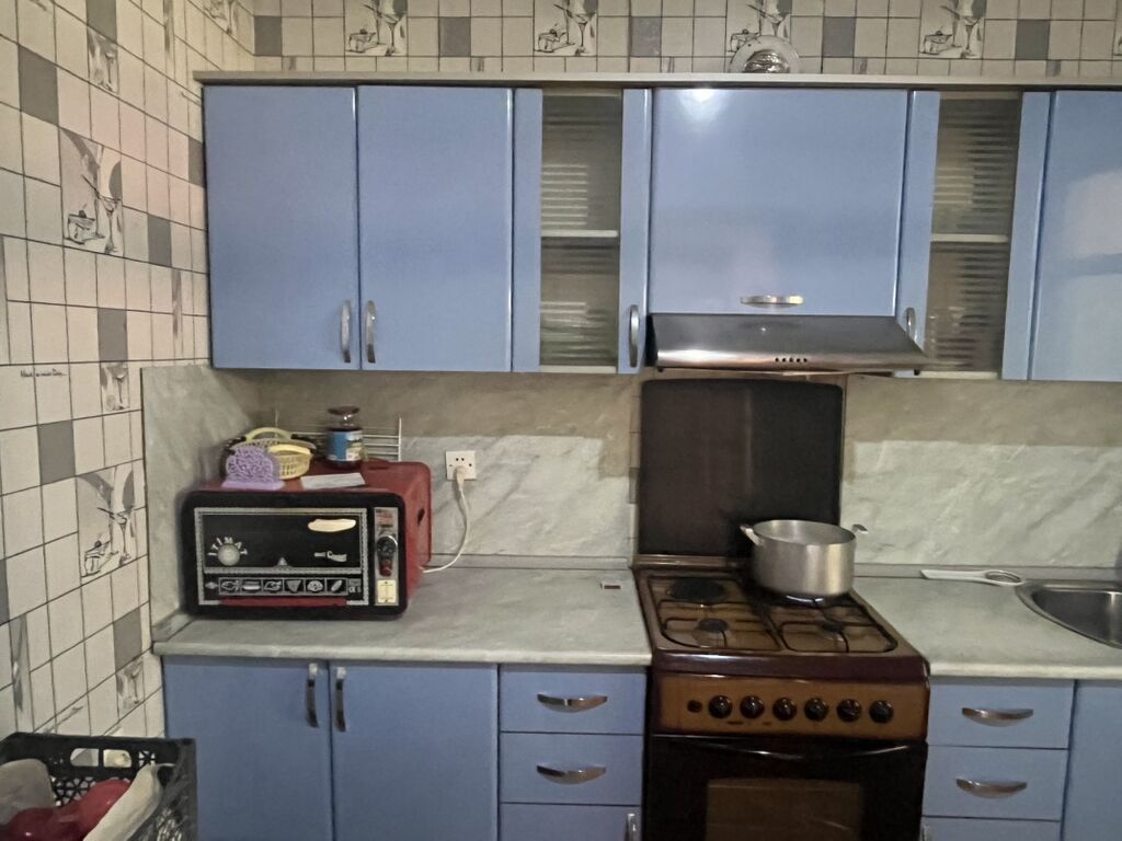Mətbəx mebeli dəsti - Rəng: açıq mavi fasadlar, metal tutacaqlar — Mətbəx mobilyası, Digah (2)