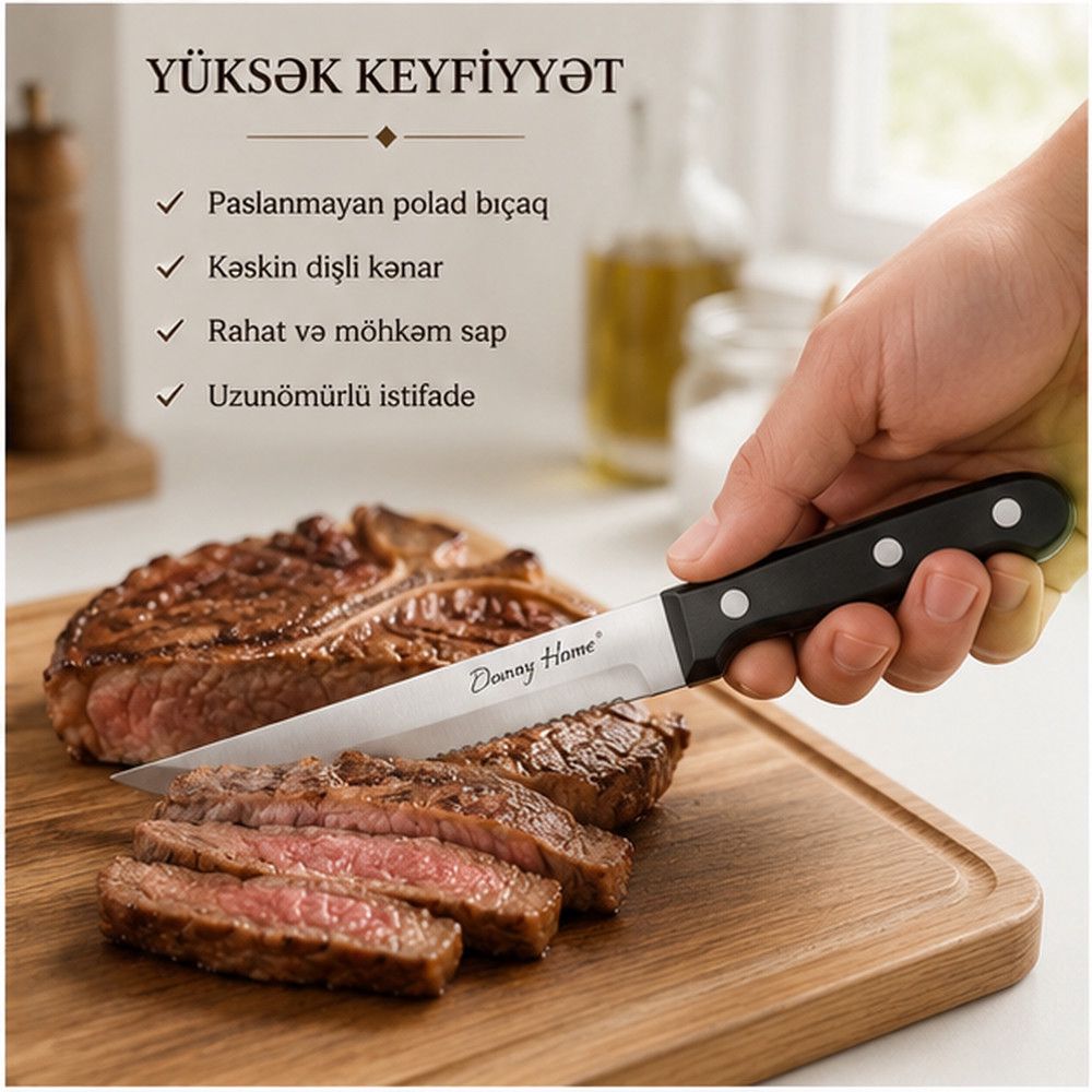Bıçaq dəsti, paslanmayan polad, 2 əd, 115 mm — Mallar, Bakı (3)