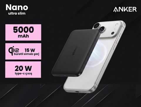 Anker Ultra slim 5k White power bank — Bakı