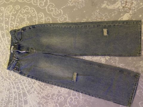 Şalvar – geniş kəsimli, açıq mavi (stonewash) denim - Model — Digah