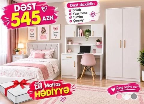 Gənc dəsti Uşaq otağı mebel dəsti — Bakı