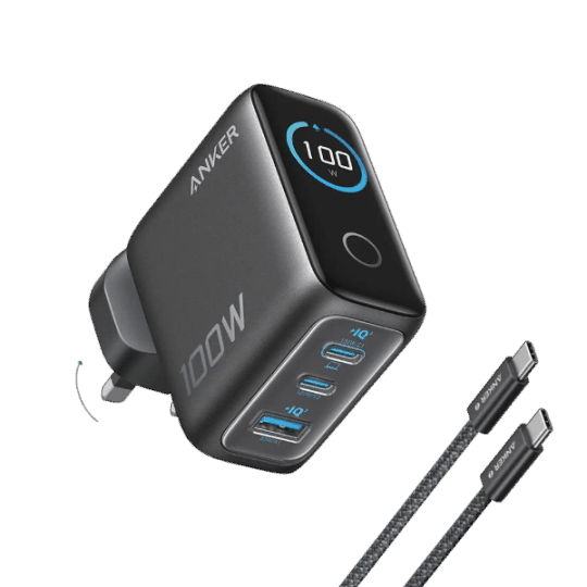Travel Adapter Anker 3 Ports/ Cable Usb-c 100W B121BGZ1 Dark Gray — Şarj cihazları, Bakı