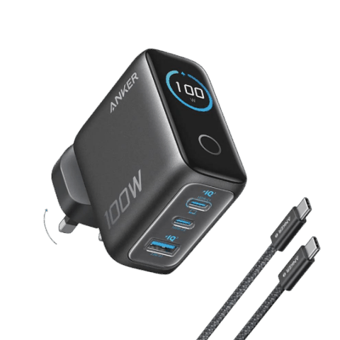 Travel Adapter Anker 3 Ports/ Cable Usb-c 100W B121BGZ1 Dark Gray — Bakı