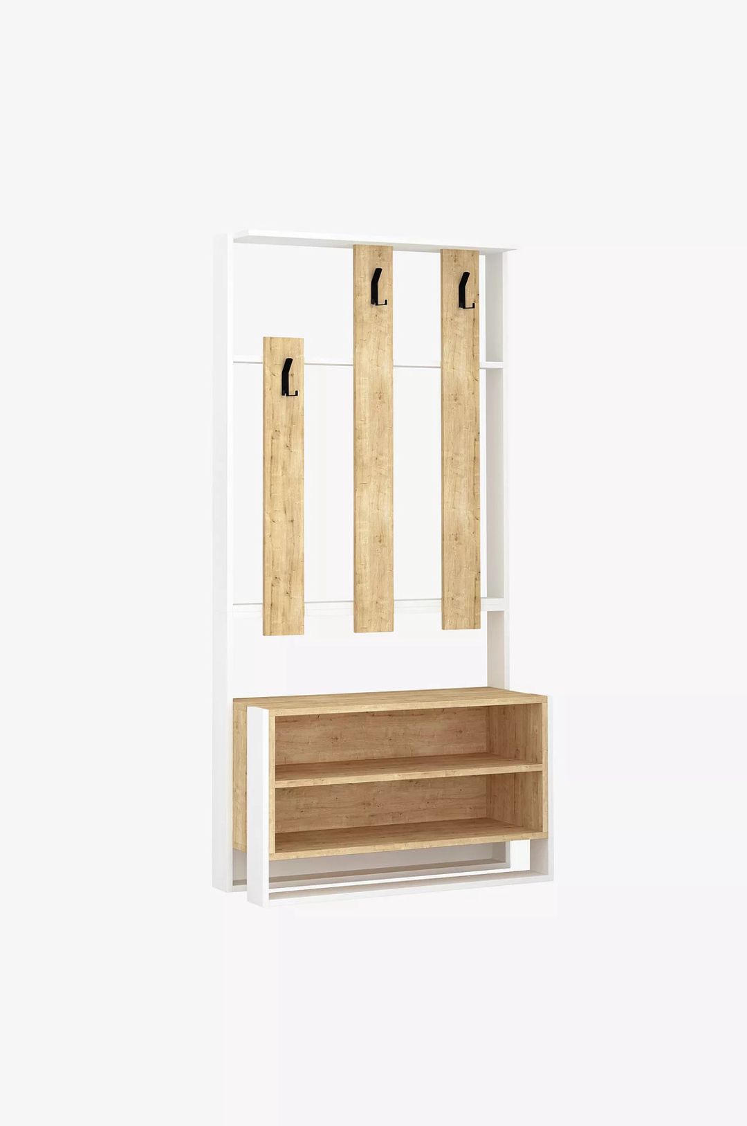 Rəfli asılqan Elegant Wood ZARR407, laminat, ağ/bej, 90x180x36 sm — Mallar, Bakı (2)