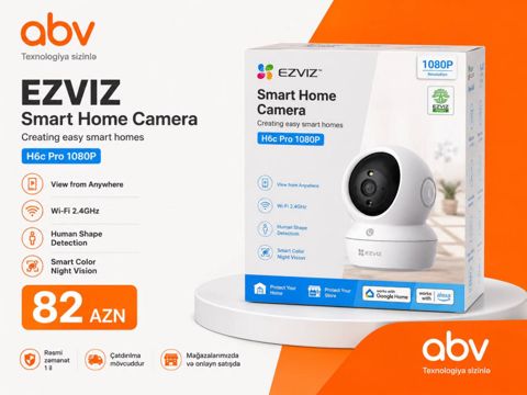 Kamera Ezvız CS-H6c Pro 2MP 4MM IR 10m Wi-Fi 2 way audio MicroSD up to 256 G — Bakı