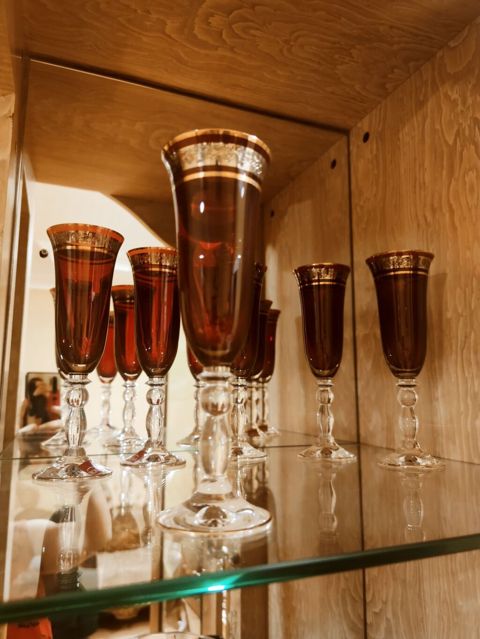 Qədəhlər, rəng - Qırmızı, Şüşə, 12 ədədli dəst, 200 ml — Digah