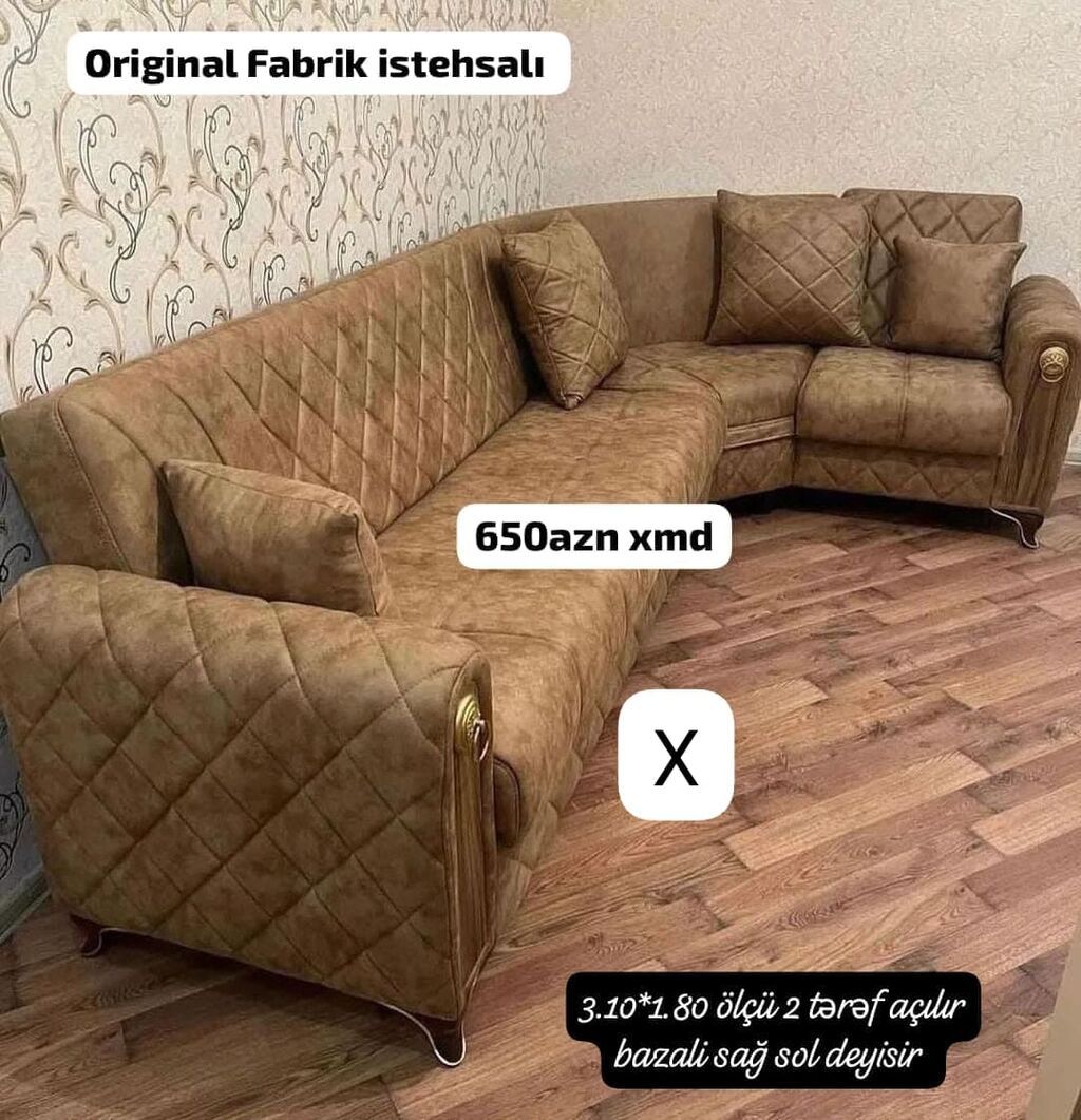 Künc divan – Original fabrik istehsalı - Material: yumşaq, toxuması — Divanlər, Bakı