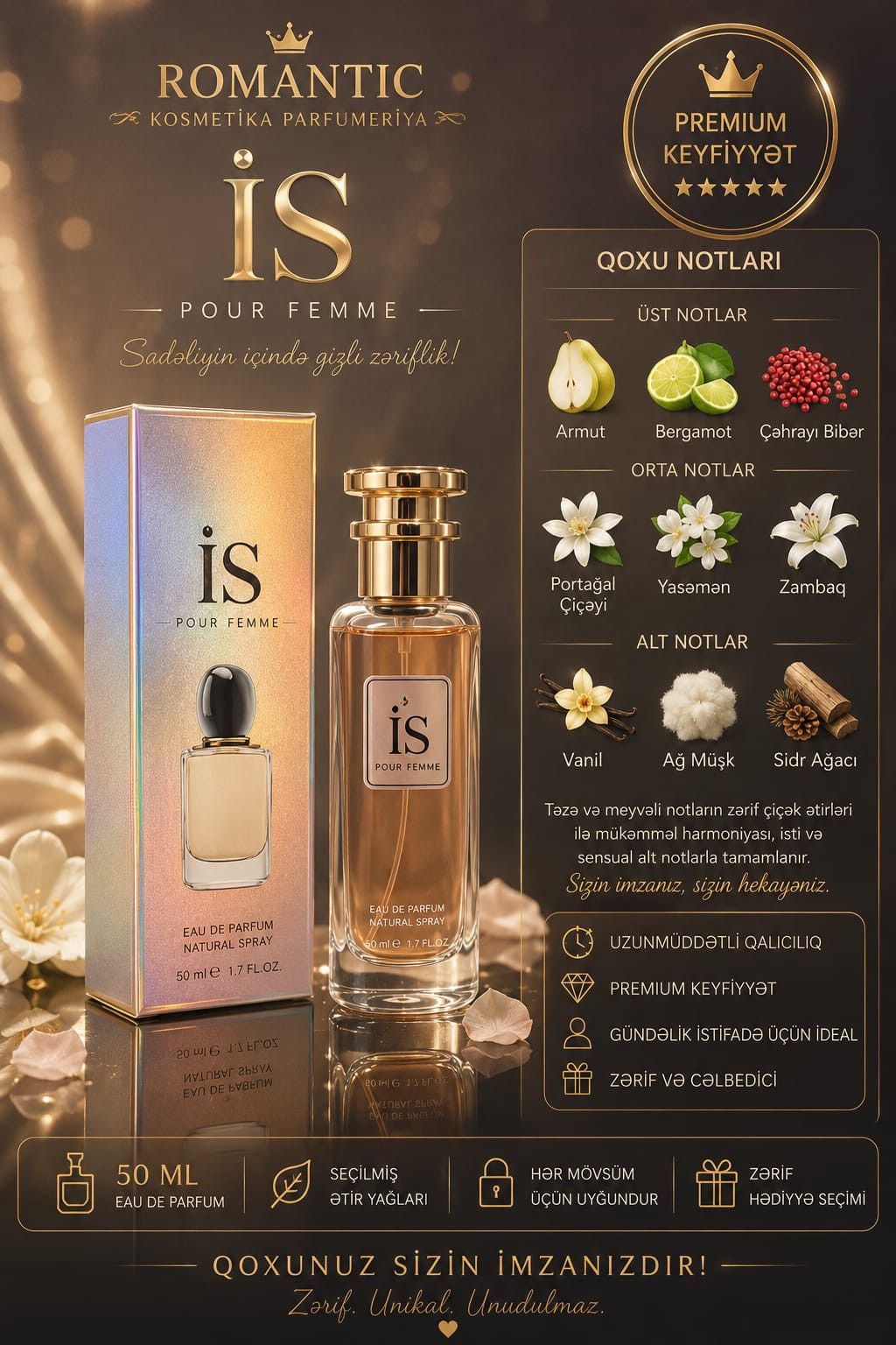 No Brand İS qadınlar üçün ətir suyu 50 ml — Mallar, Bakı