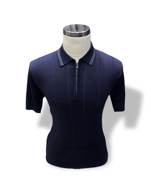 Kişilər üçün polo, tünd göy, zolaqlı pambıq, ölçü XL — Bakı
