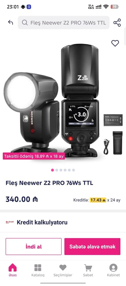 Neewer Z2 PRO 76Ws TTL flaş - 76 Ws maksimum flaş gücü, dairəvi flaş — Bakı