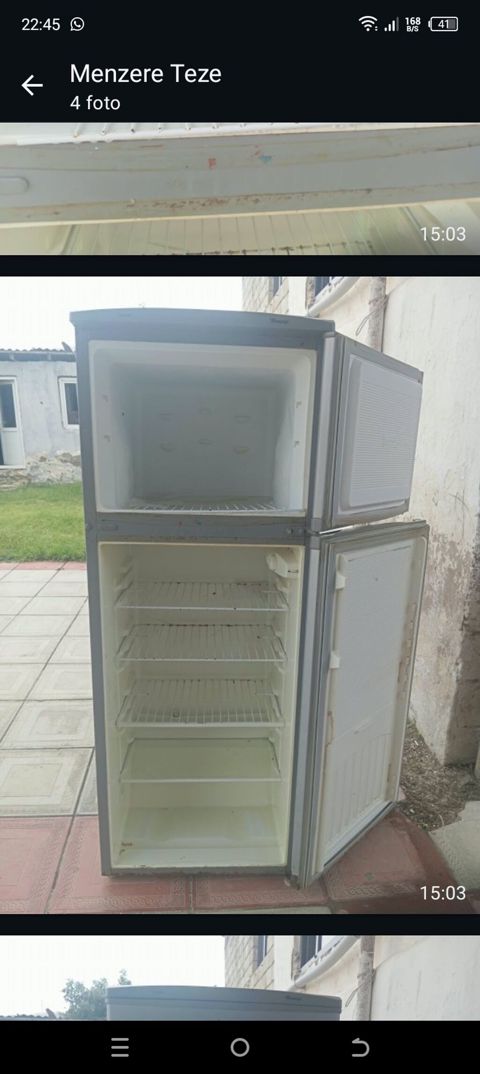 İki kameralı məişət soyuducusu - Üst hissə: dondurucu bölmə, rəfli — Şirvan