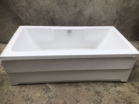 Akril hamam vannası + şüşə qoruyucu panel dəsti - Material: parlaq ağ — Bakı