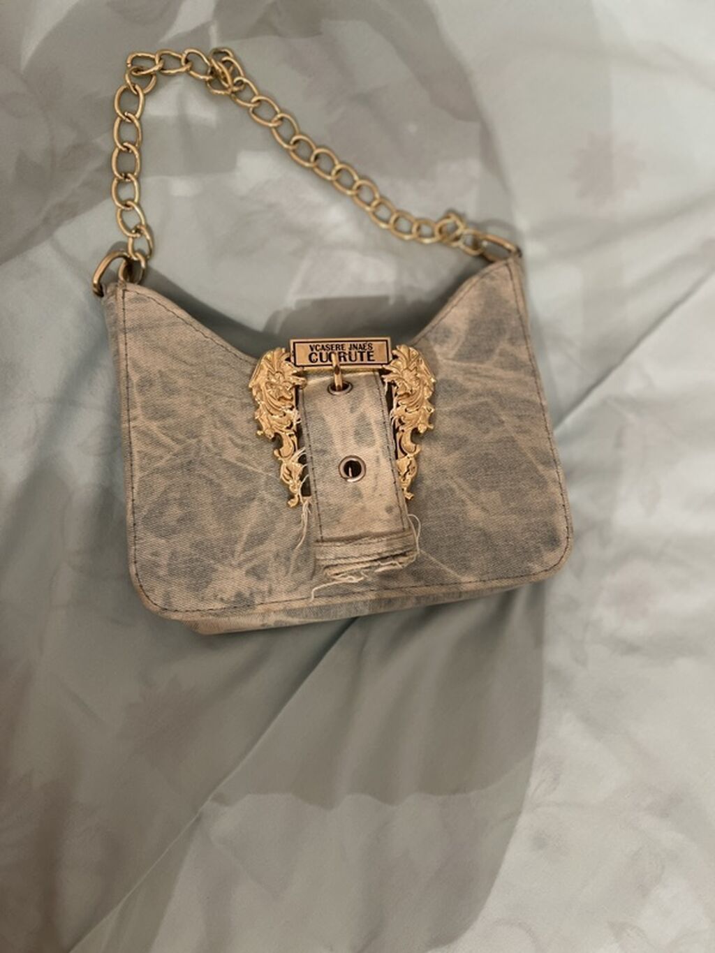 Juicy Couture tərzində zəncirli çiyin çantası - Material: açıq rəngli — Çantalar, çamadanlar, cüzdanlar, Bakı (3)