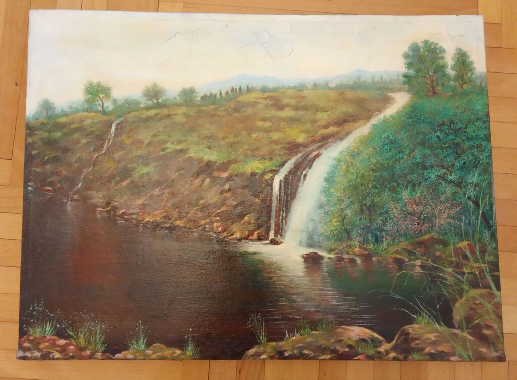Yağlı boya tablo – “Şəlalə” (2009) - Mövzu: Təbiət mənzərəsi – yüksək — Şəkillər, plakatlular və çərçivələr, Bakı (7)