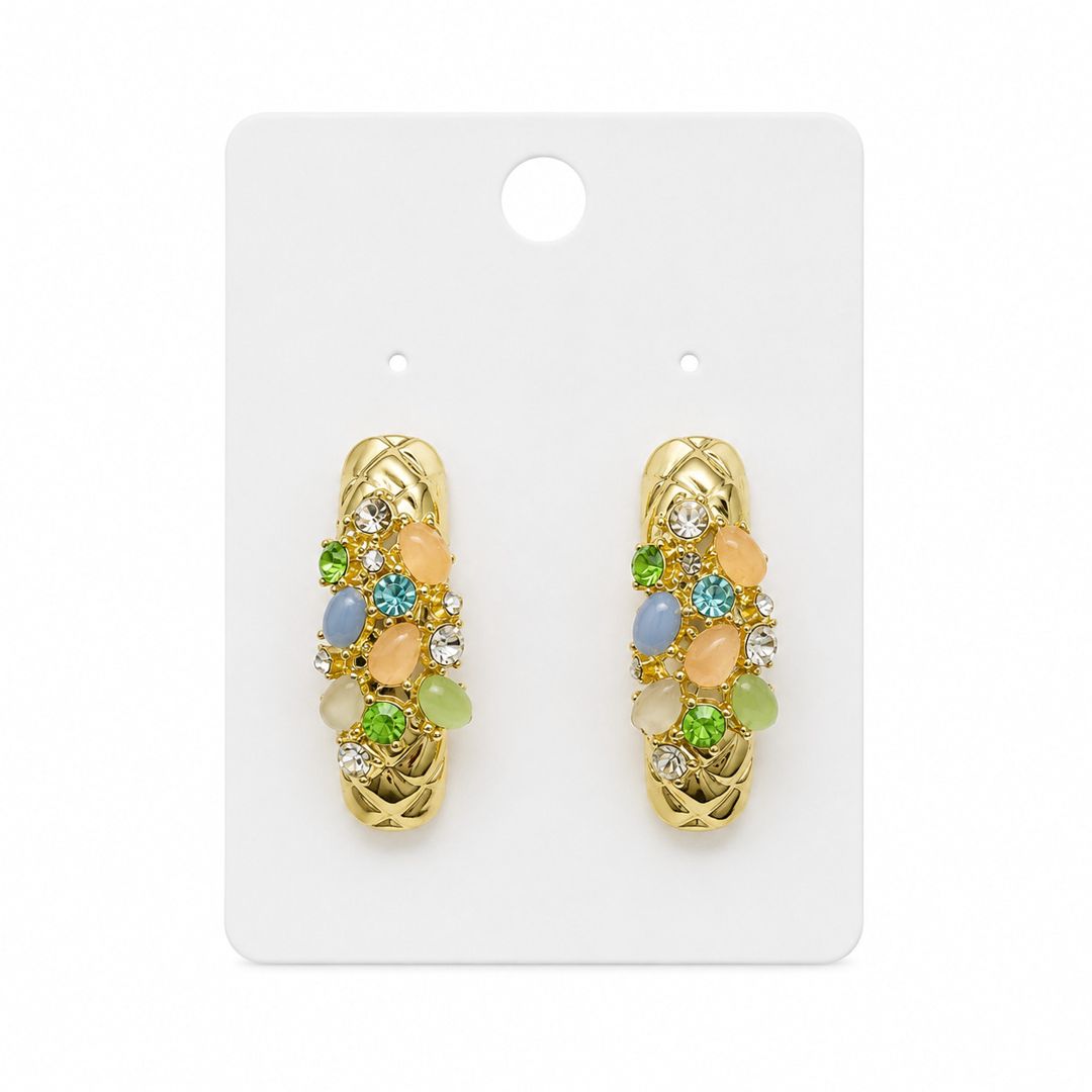 Sırğa qadınlar üçün, 18K qızıl örtüklü cilalanmış polad, 33 mm — Mallar, Bakı
